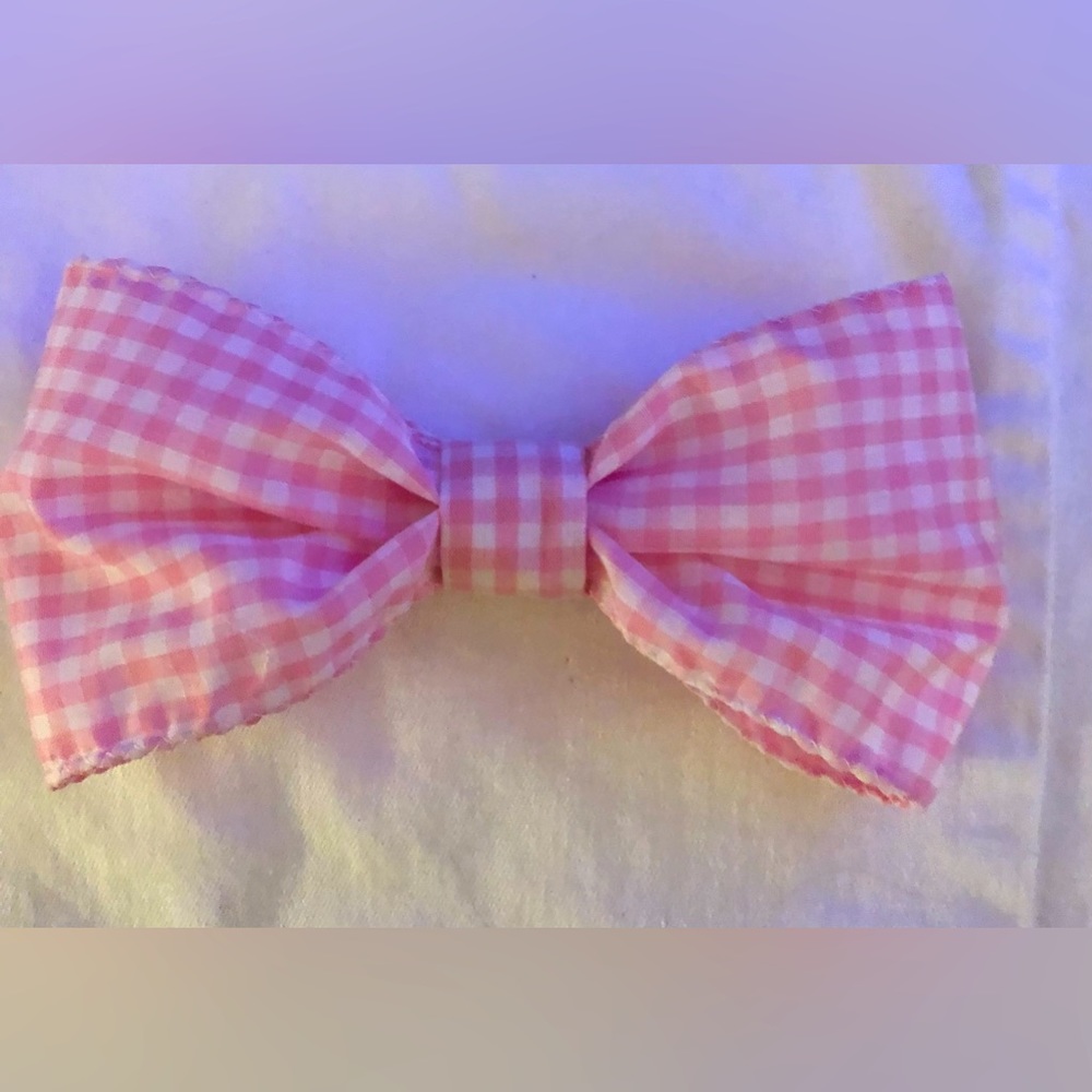 Barbie Inspired Pink Gingham Oversized Hair Bow Halloween